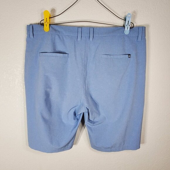 Travis Mathew Mens Chino Golf Shorts Size 40 Blue Casual Hybrid Performance - Picture 5 of 7